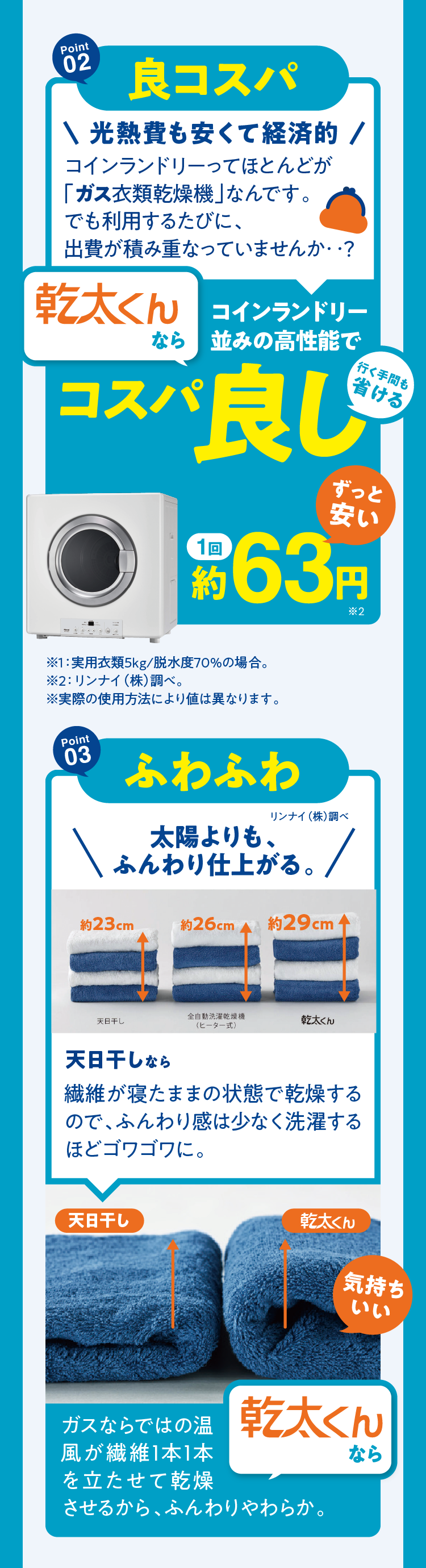 乾太くんならコインランドリー並みの性能でコスパ良し！